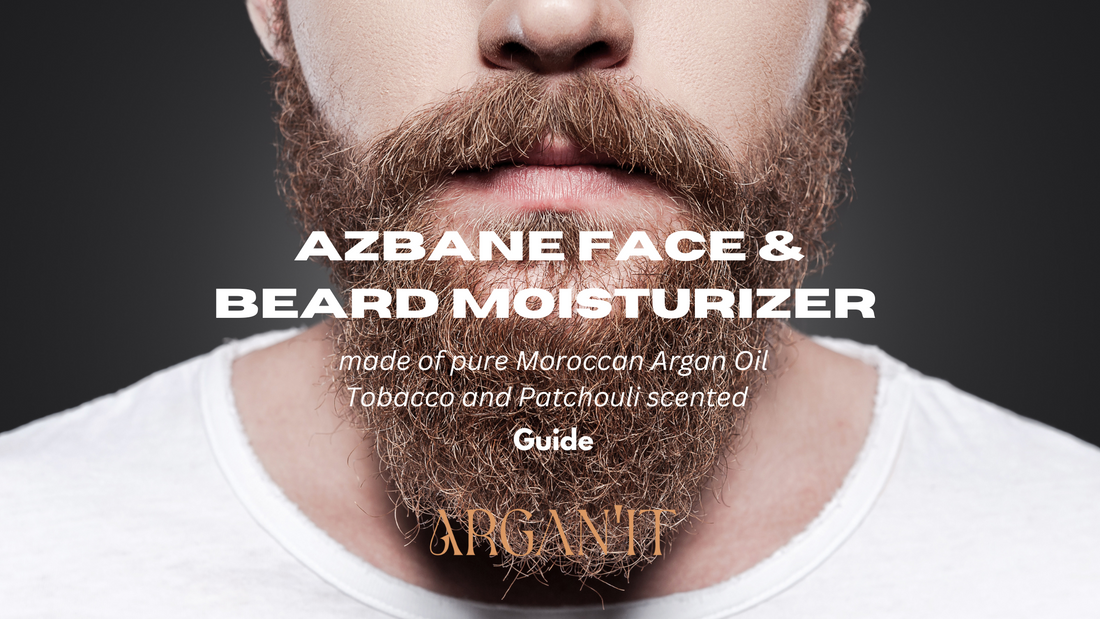 Guide : Azbane Face & Beard Moisturizer made of pure Moroccan Argan Oil, Tobacco and Patchouli scented,100ml, 3,4oz