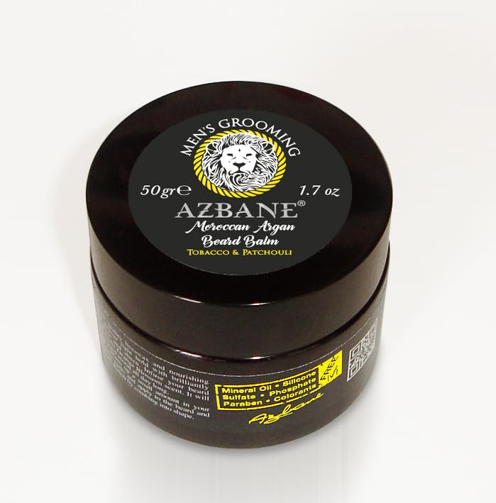 Tobacco & Patchouli Scented Beard Balm - Azbane Moroccan Argan Oil Formula