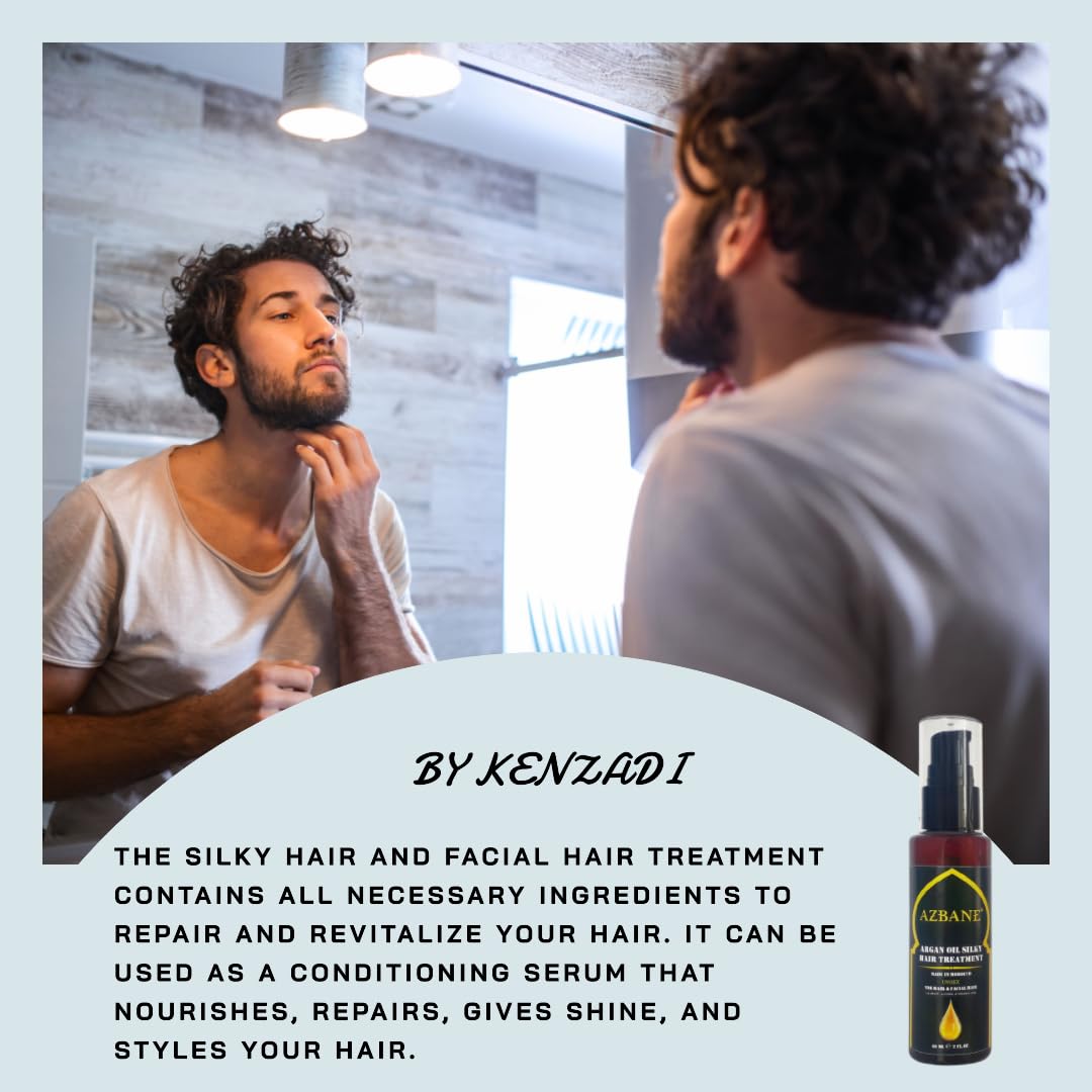 Silky Hair & Beard Treatment - Azbane Pure Moroccan Argan Oil (2 oz / 60 ml)