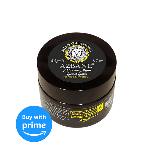 Tobacco & Patchouli Scented Beard Balm - Azbane Moroccan Argan Oil Formula