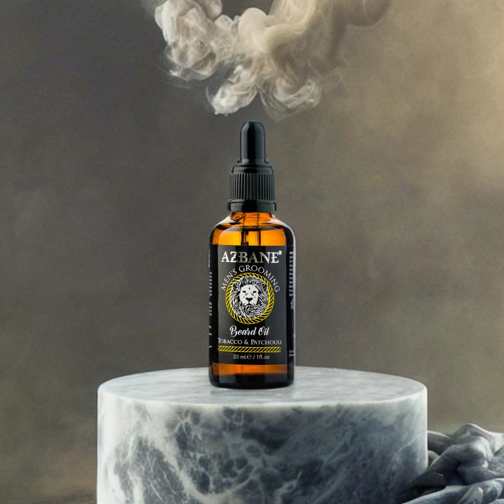 KENZADI Premium Argan Oil based Beard Oil - Tobacco & Patchouli Scented for Luxurious