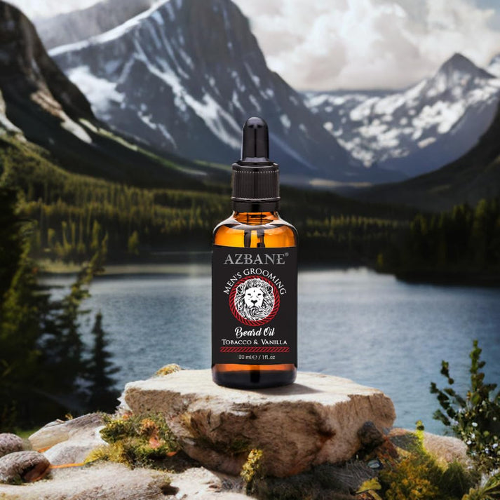 KENZADI Vanilla & Tobacco Scented Beard Oil with Argan Oil Base - 30ml (1oz) for an Oriental Spicy Woody Gourmand Experience