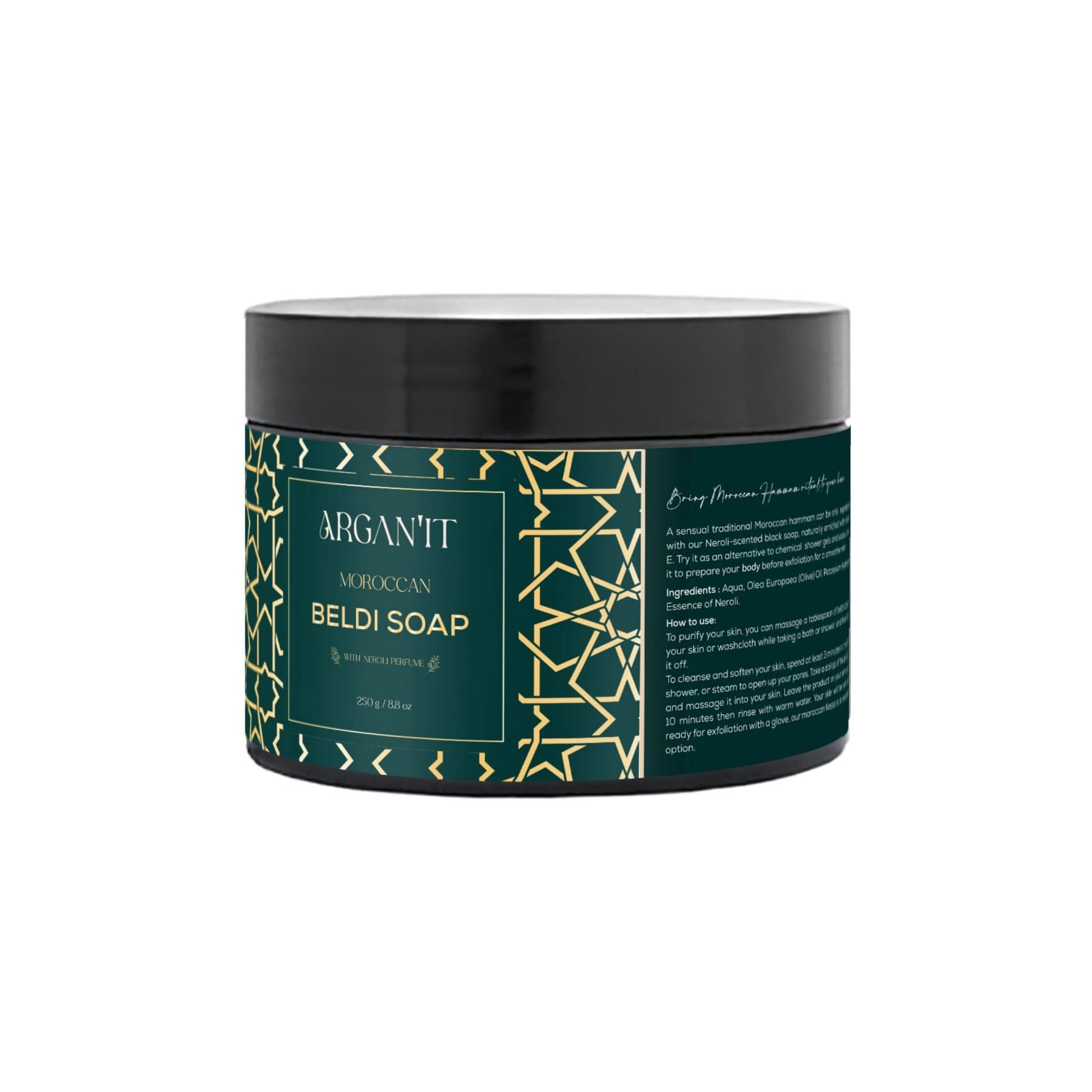 Moroccan Black Soap Skin-Rejuvenating Exfoliation - 100% Natural, Artisan Beldi Soap