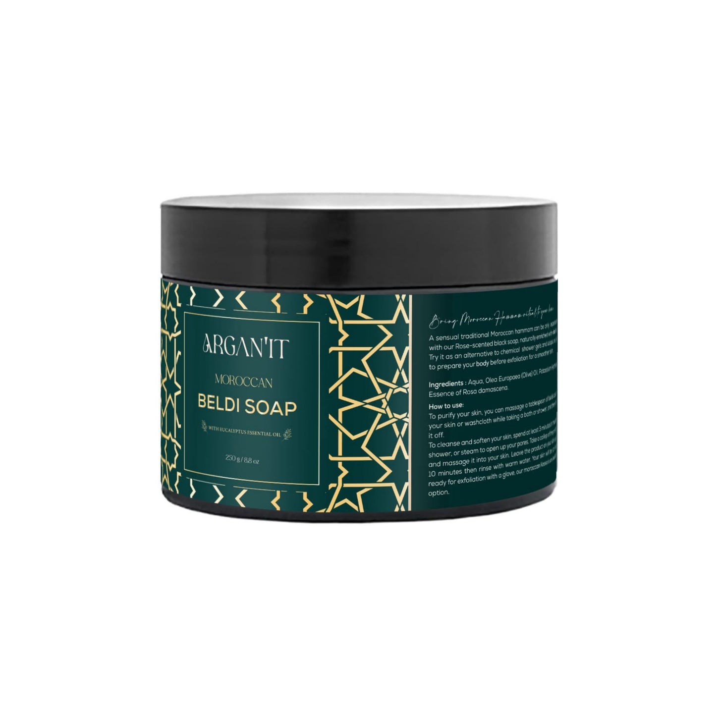 Moroccan Black Soap Skin-Rejuvenating Exfoliation - 100% Natural, Artisan Beldi Soap