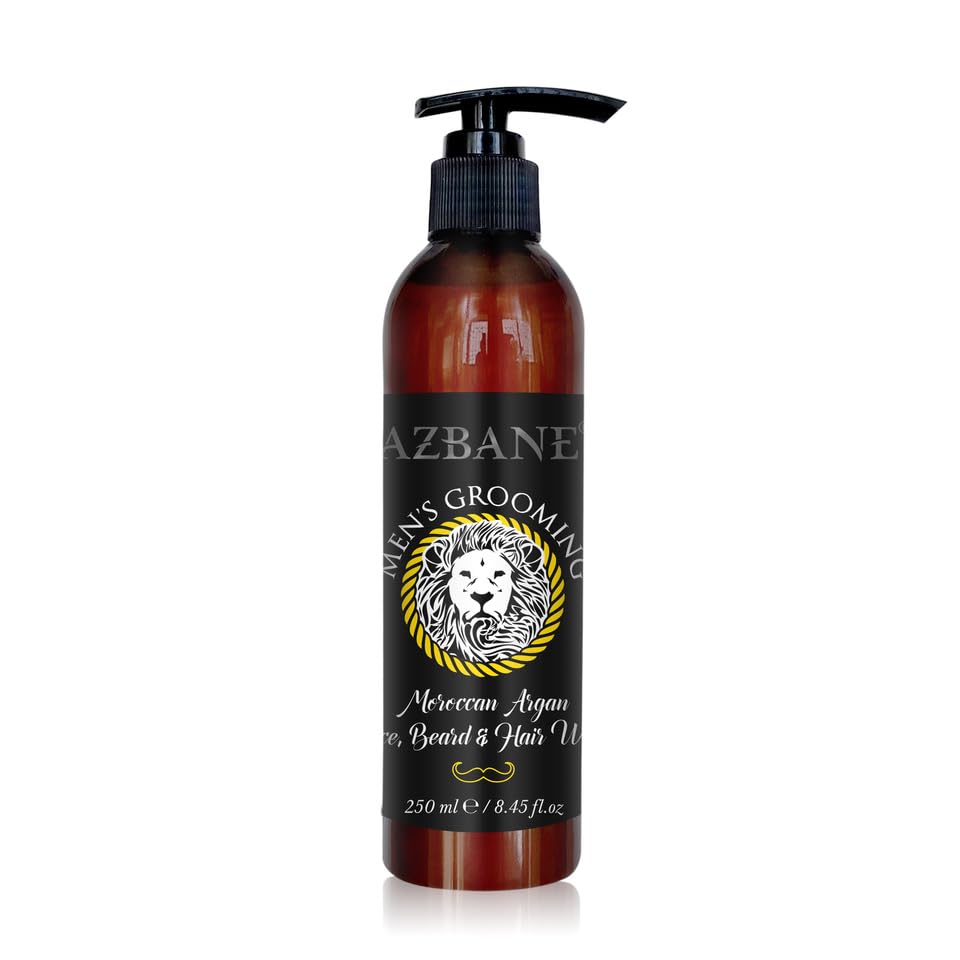 Tobacco & Patchouli Face, Beard & Hair Wash - Azbane Moroccan Argan Oil (8.45 oz / 250 ml)